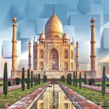 China Design Taj Mahal India Living Room 3D Tile Price